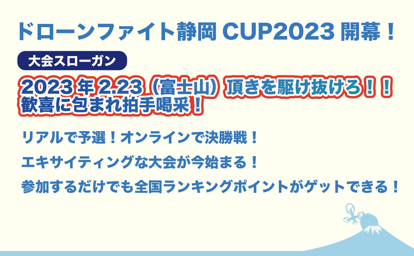 ドローンファイト静岡CUP2023開幕！のバナー画像