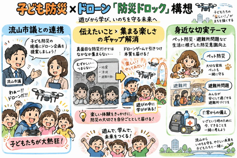 子ども防災 × ドローン「防災ドロック」構想