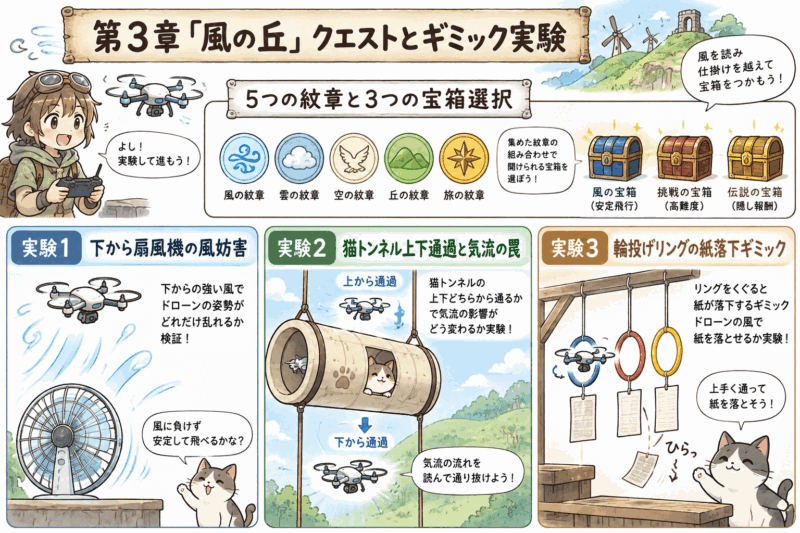 第3章「風の丘」クエストとギミック実験